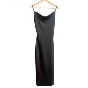 Whyte Valentyne Black Cowl Neck Midi Slip Dress